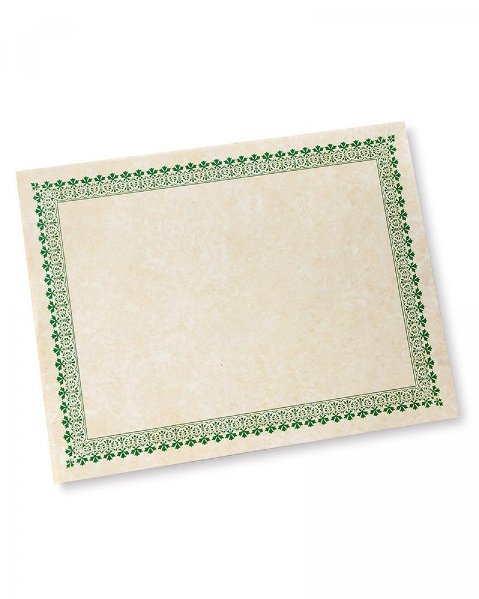 IVORY GREEN CERTIFICATE 100CT PM Printable Certificate