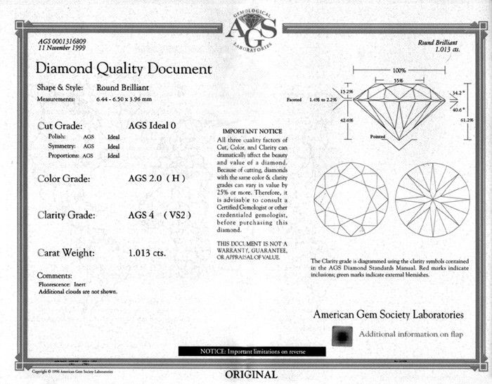 JCRS Diamonds Diamond Certrificates Certificate Template