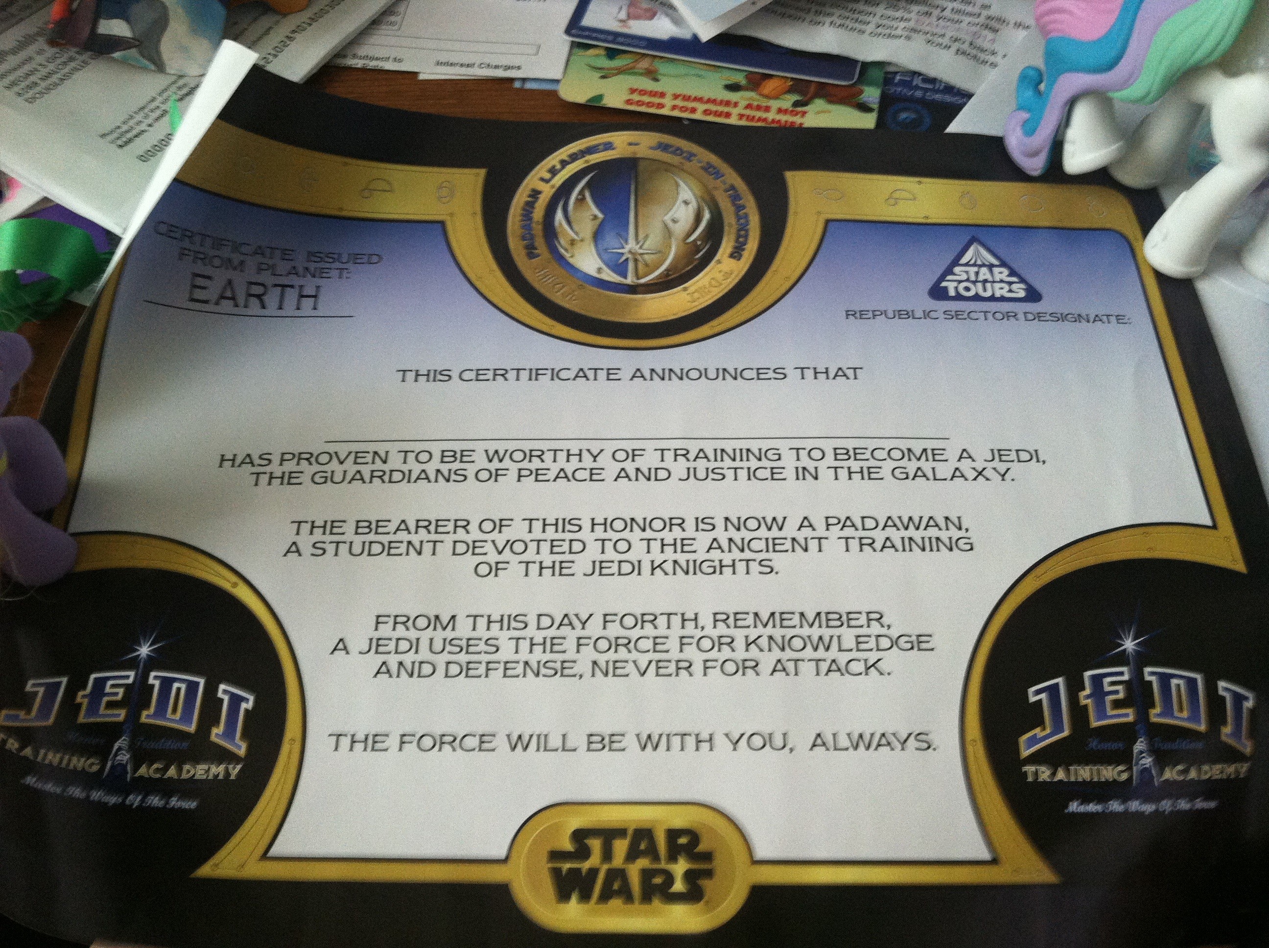 Jedi Training Academy Review Exploring Disney Certificate