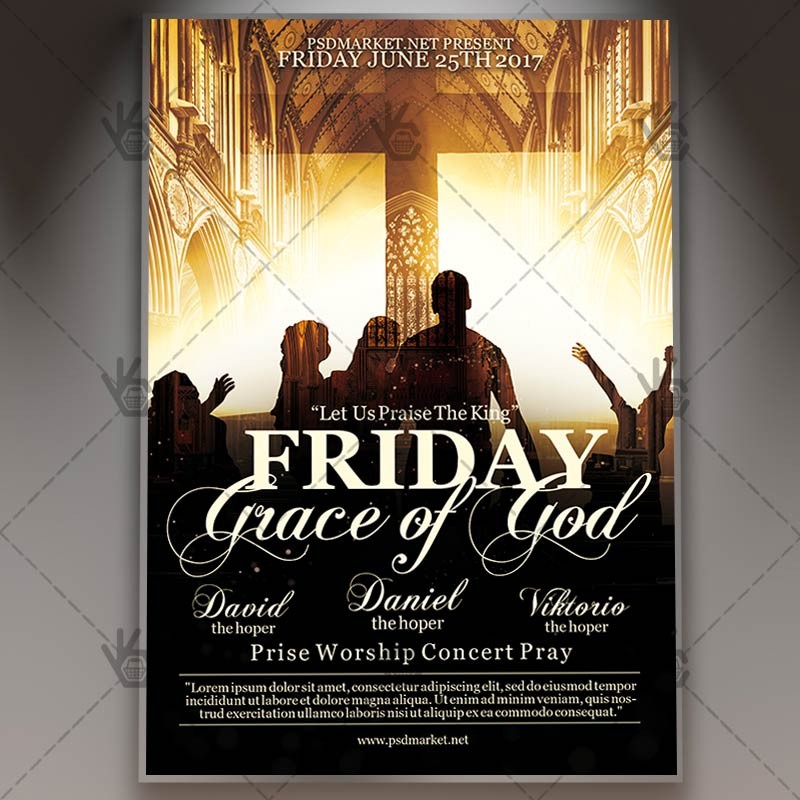 Jesus Friday Prayer Church Premium Flyer PSD Template PSDmarket Psd