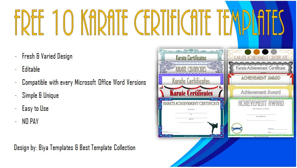 Karate Certificate S Word Biya