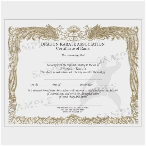 Karate Certificates S Free Good Martial Arts Rank Certificate