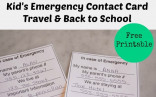 Kids Emergency Contact Card Back To School Travel SavvyMom Free Printable Cards