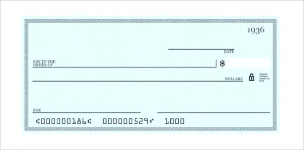 Large Blank Cheque Template Check Free Word Vector Formats