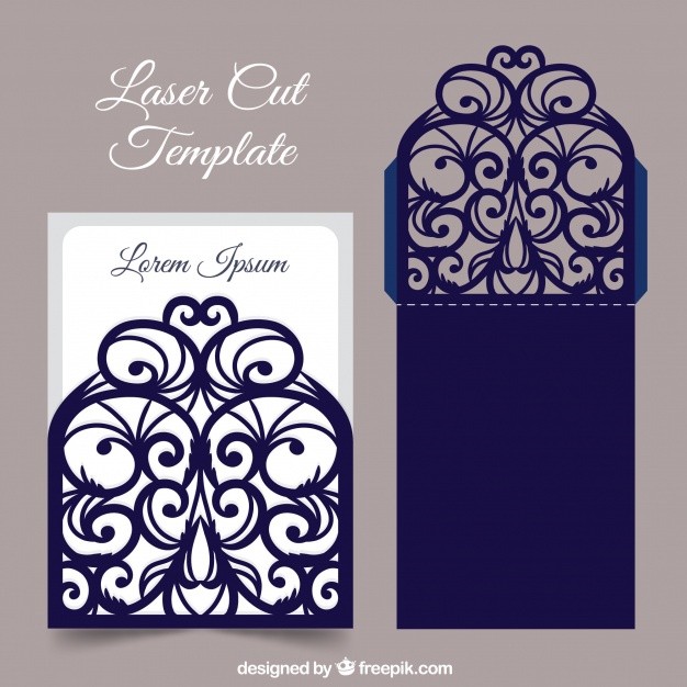 Laser Cut Card Template Vector Free Download Cutter Templates