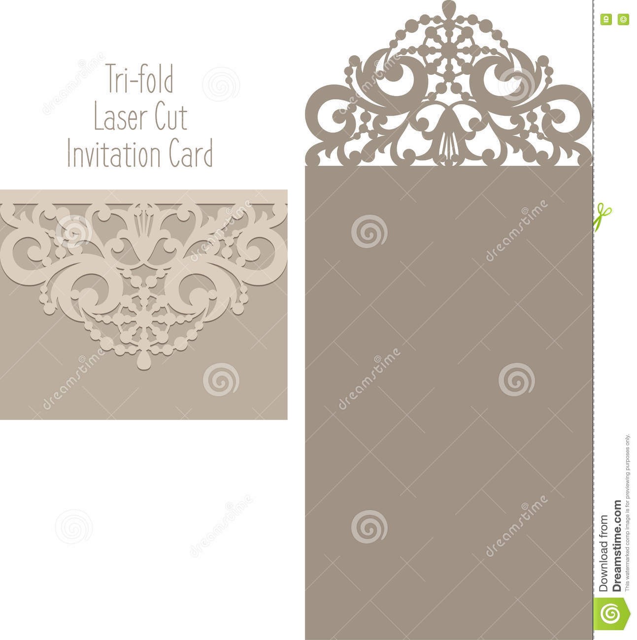 Laser Cut Envelope Template For Invitation Wedding Card Stock Vector Free Cutter Templates