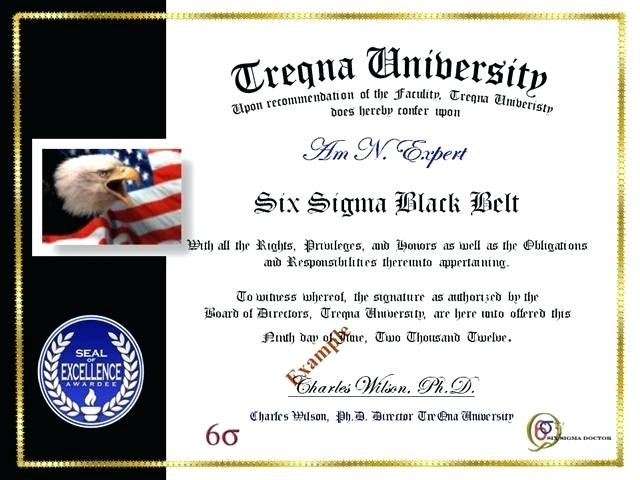 Lean Sigma Certification Six Black Belt Certificate