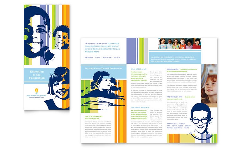 Learning Center Elementary School Brochure Template Word Publisher Design