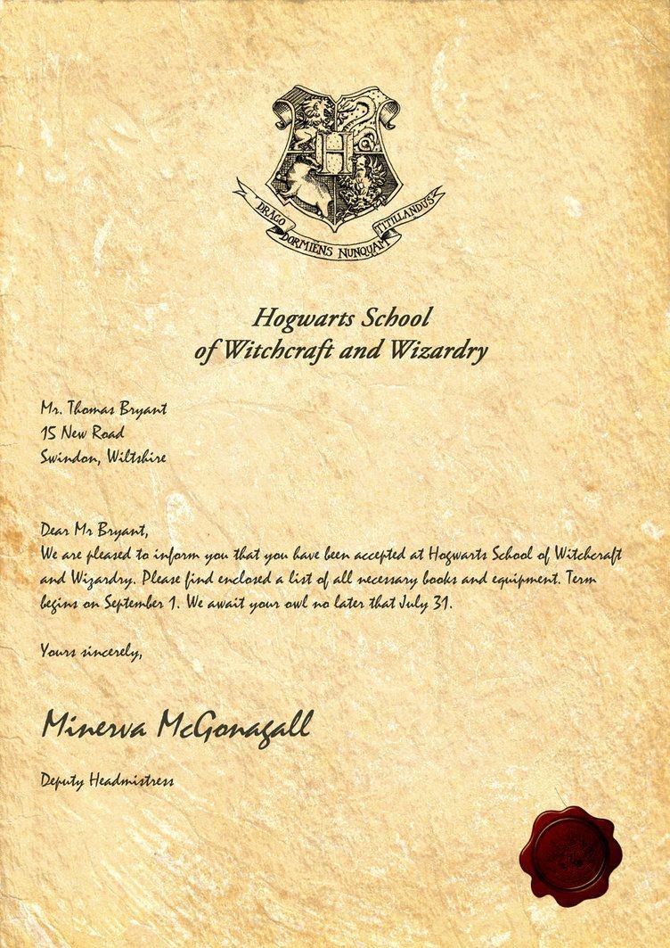 Letter From Hogwarts Solid Clique27 Com Make Your Own Acceptance