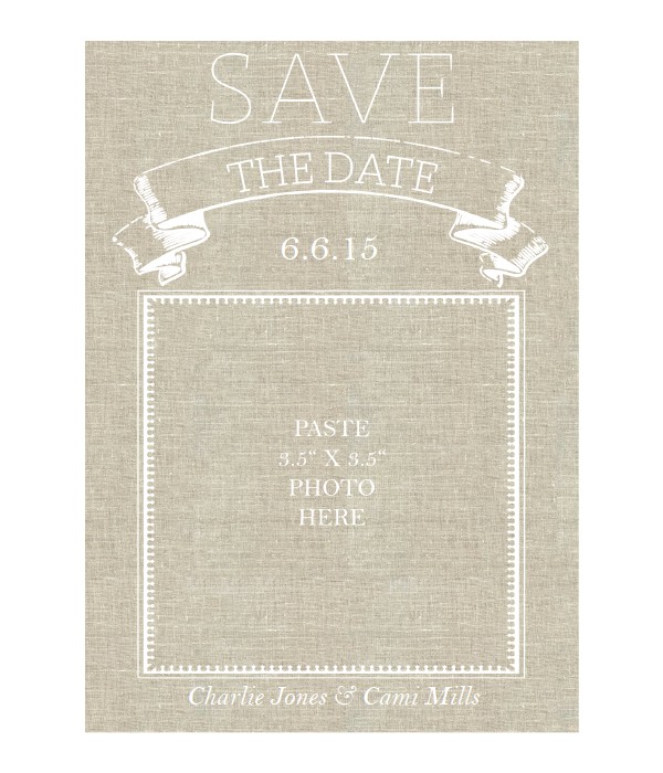 Linen Save The Date Cards Chicfetti Free