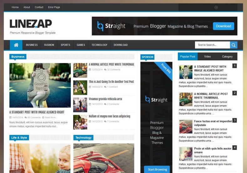Linezap Responsive Blogger Template 2014 Free Templates 2013