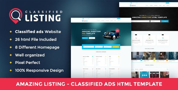 Listing Classified Ads Directory HTML Template By DesignsVilla