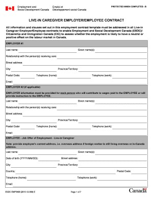 Live In Caregiver Contract Sample Fill Online Printable Fillable Carer Template