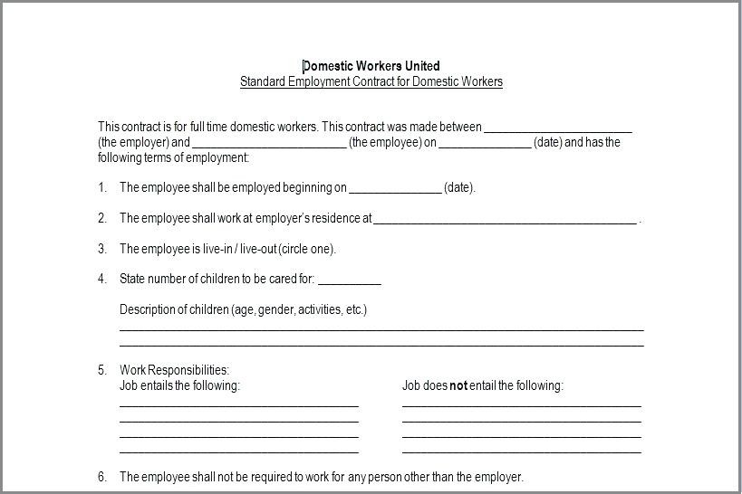 Live In Caregiver Contract Template Employment