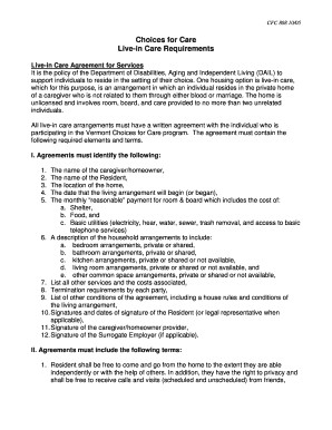 Live In Caregiver Employment Agreement Edit Fill Out