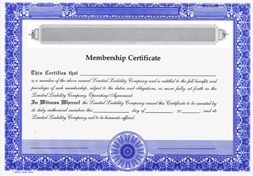 LLC Membership Certificate As Llc Template