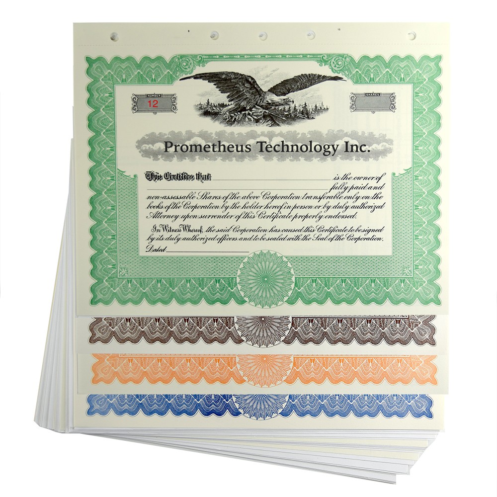 Loose Blank Stock Certificates With Stubs Corporate Certificate Template Word