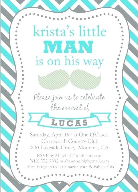 Lovely Mustache Baby Shower Invitation Templates For Large Size Of Free