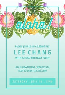 Luau Party Invitation Templates Free Greetings Island