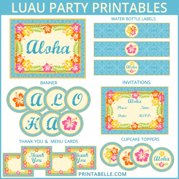Luau Party Printables And More Printable Games Invitations