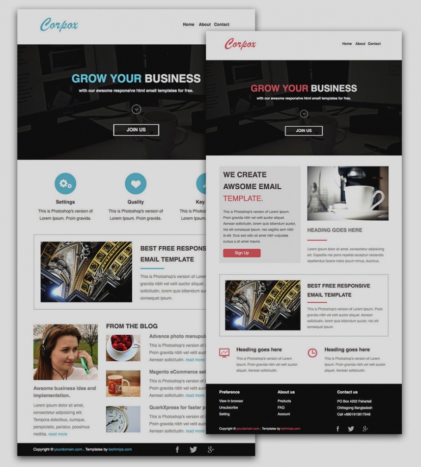 Mailchimp Newsletter Templates Free Images Gallery Responsive