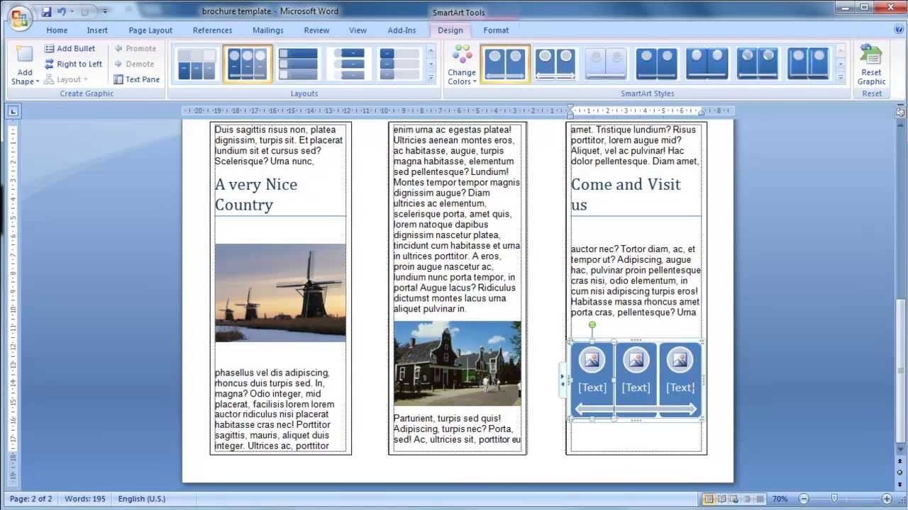 Make A Brochure From Scratch In Word 2007 YouTube How To Create Trifold