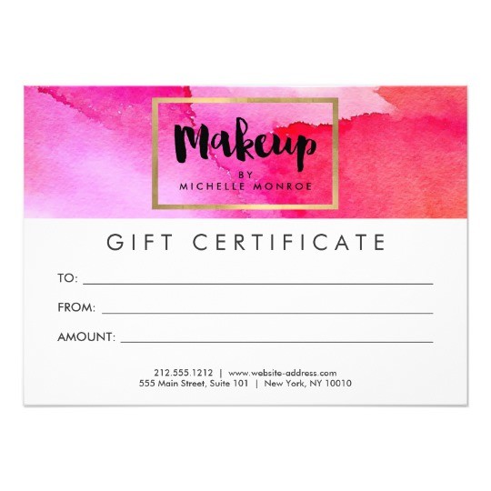 Makeup Gift Certificate Emplate