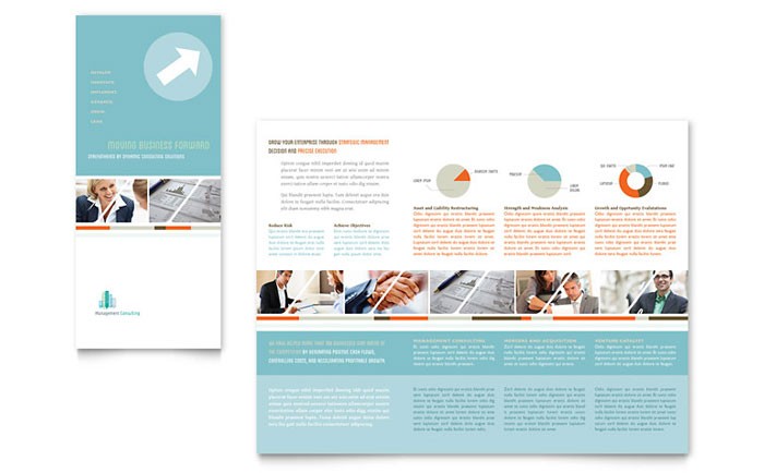 Management Consulting Tri Fold Brochure Template Design Financial Services Free