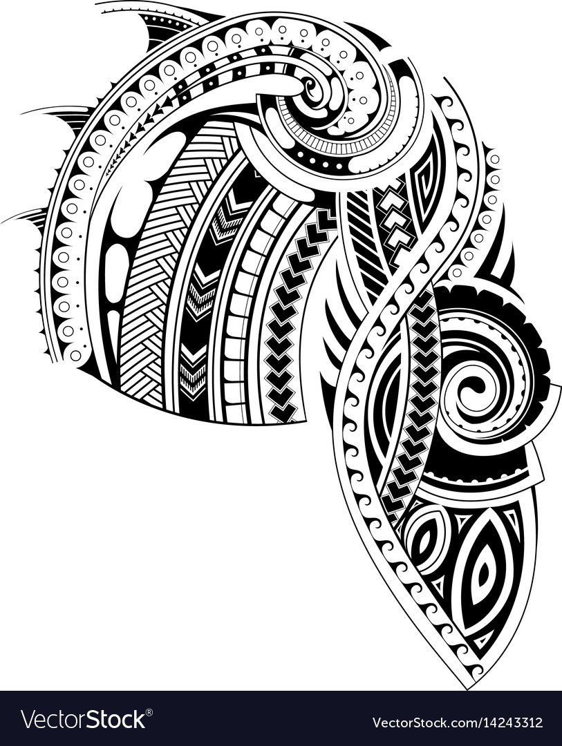 Maori Style Sleeve Tattoo Template Royalty Free Vector