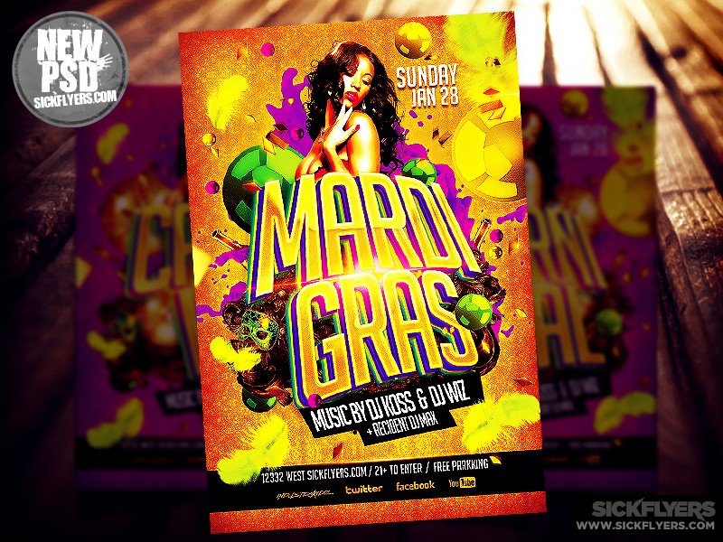 Mardi Gras Flyer Template PSD By Industrykidz Dribbble
