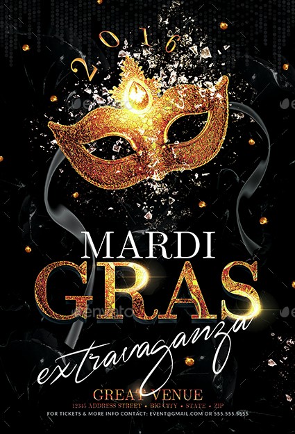 Mardi Gras Party Flyer Template 2 By CreativB GraphicRiver