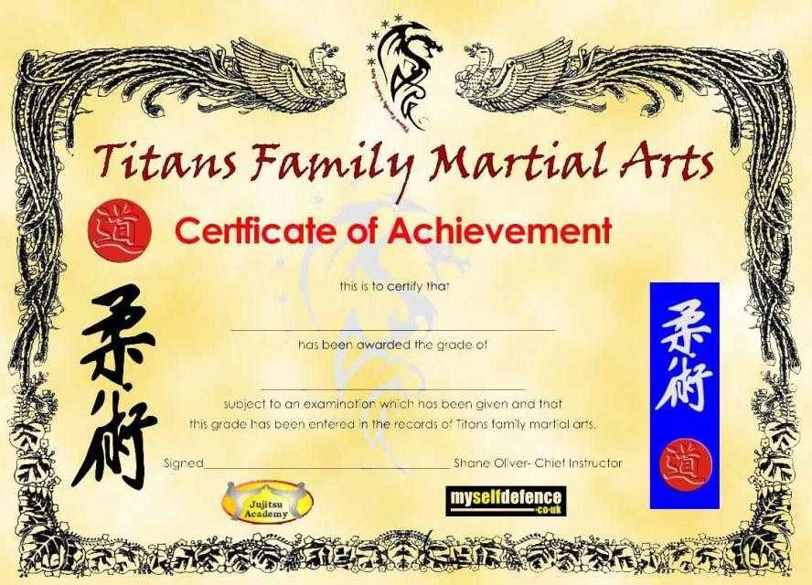 Martial Arts Certificate Border S Amazing Karate
