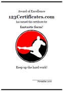 Martial Arts Certificate S And Awards Karate