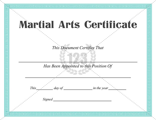 Martial Arts Gift Certificates Templates Com Karate