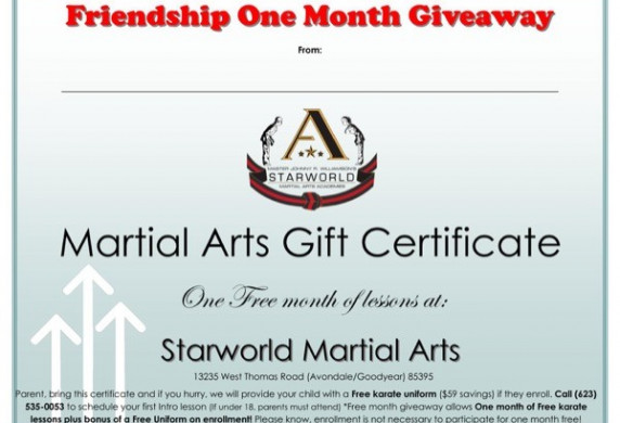 Martial Arts Gift Certificates Templates Com Karate Free