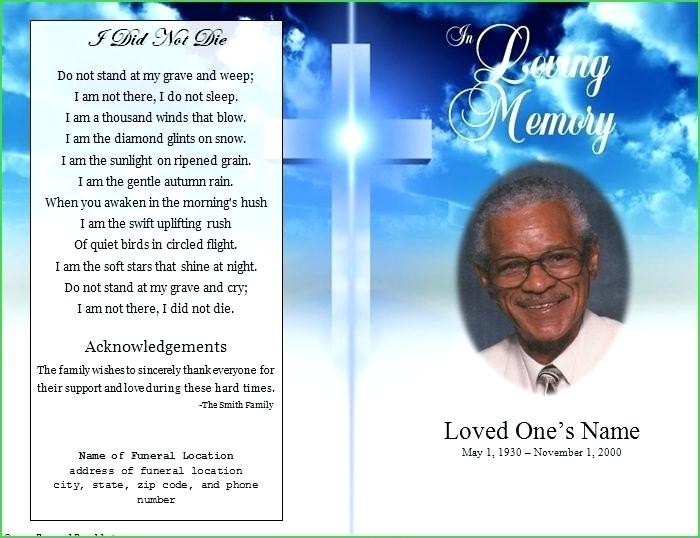 Memorial Brochure Templates Free Fresh Funeral Program Black Of Online