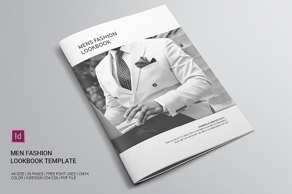 Men Fashion Lookbook Brochure Templates Creative Market Template