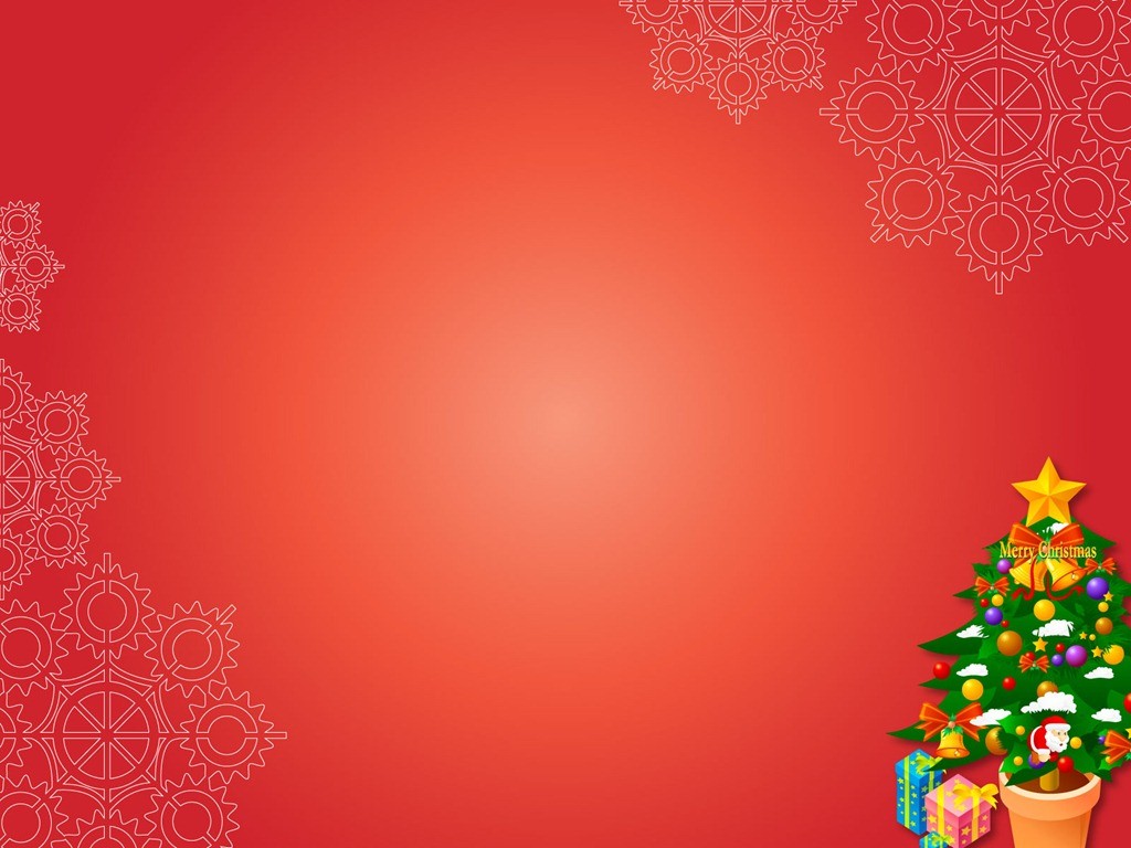 Merry Christmas Xmas Gifts On Red Backgrounds For PowerPoint Powerpoint