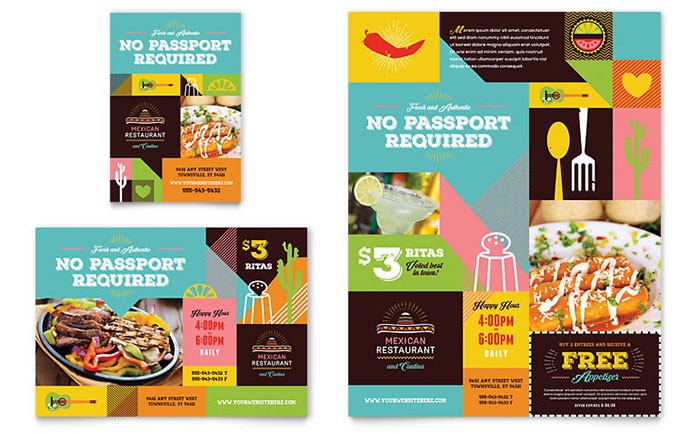 Mexican Food Cantina Flyer Ad Template Word Publisher Mexico