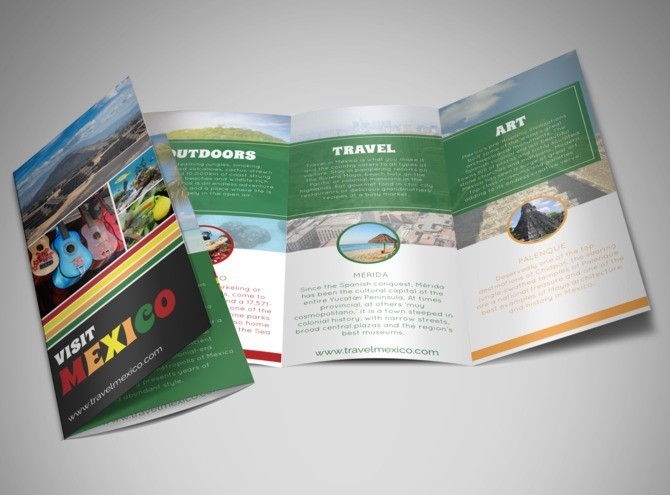 Mexico Travel Tri Fold Brochure Template MyCreativeShop
