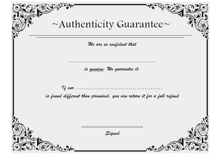Microsoft Certificate Of Authenticity Template Nice Free Word