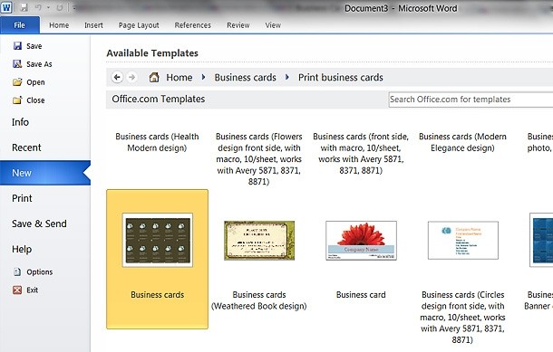 Microsoft Word 2007 Business Card Template Nfljerseysweb Com Office 2010