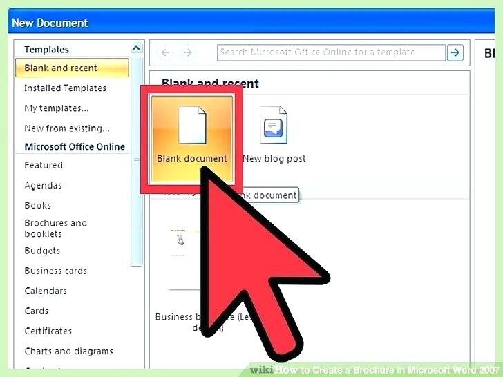 Microsoft Word Blank Document Template Free Brochure Templates On 2007