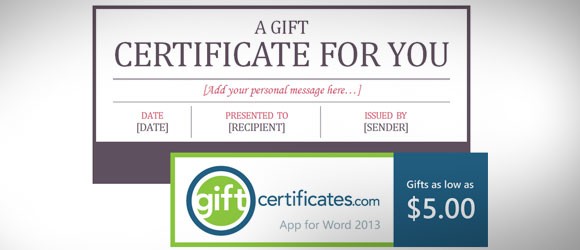 Microsoft Word Gift Certificate Template For Mac Free