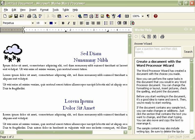 Microsoft Works Free Resume Templates Download For Processor