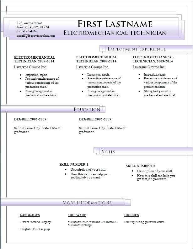 Microsoft Works Resume Templates Download