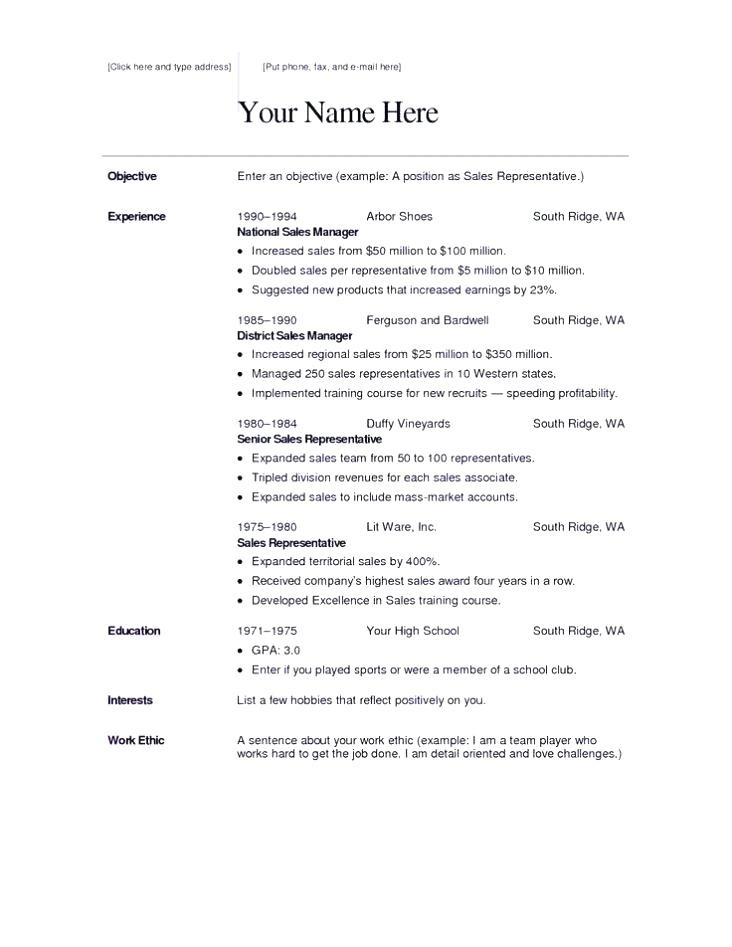 Microsoft Works Resume Templates Free Download For Word