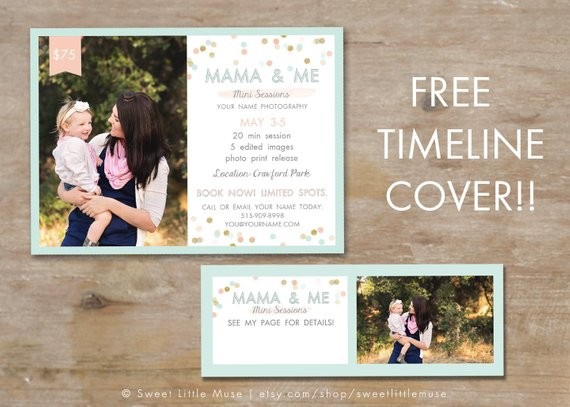 Mini Session Template 5x7 Marketing Mommy And Me Etsy Free