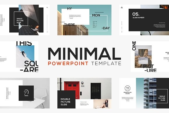 Minimal PowerPoint Template Presentation Templates Creative Market Minimalist Powerpoint