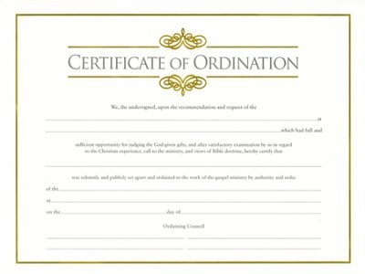 Minister License Certificate Template Of Ordination Free Ordained